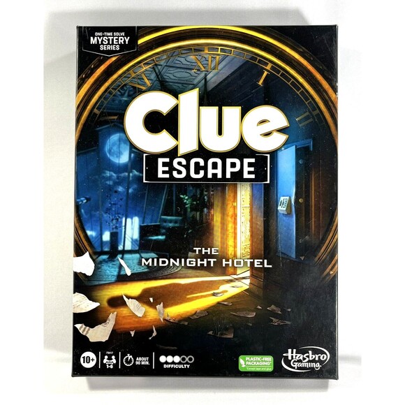 Clue Escape: The Midnight Hotel Hasbro Gaming Escape Room Board Game Complete - Picture 1 of 11